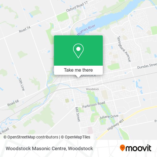 Woodstock Masonic Centre map