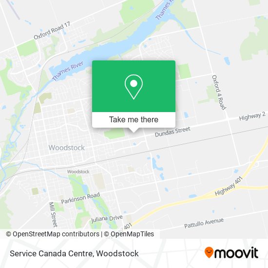 Service Canada Centre map