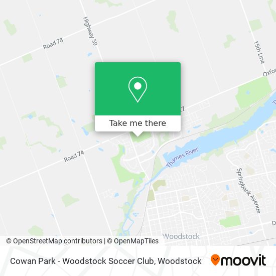 Cowan Park - Woodstock Soccer Club map