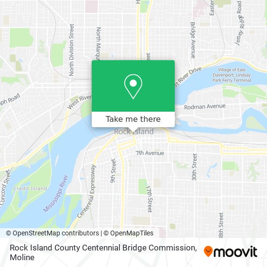 Rock Island County Centennial Bridge Commission map