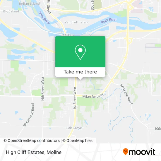 Mapa de High Cliff Estates