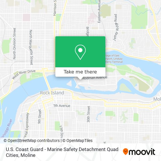 Mapa de U.S. Coast Guard - Marine Safety Detachment Quad Cities