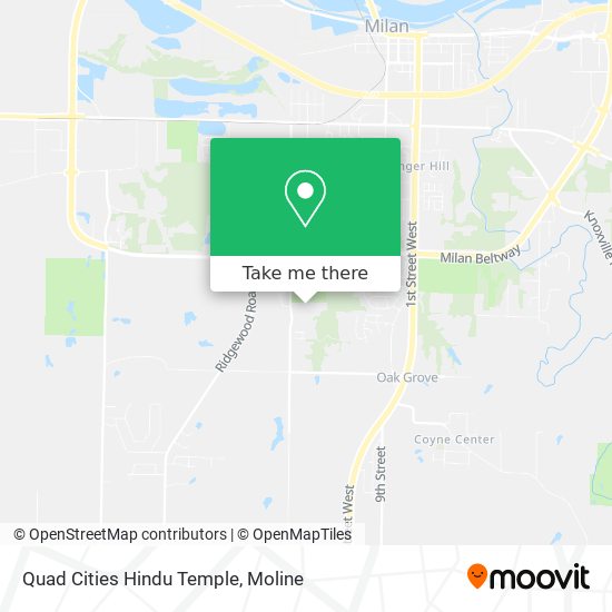 Quad Cities Hindu Temple map