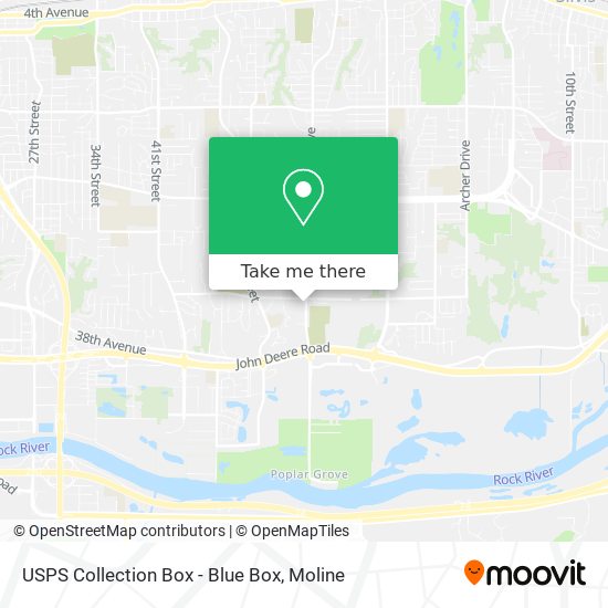 USPS Collection Box - Blue Box map