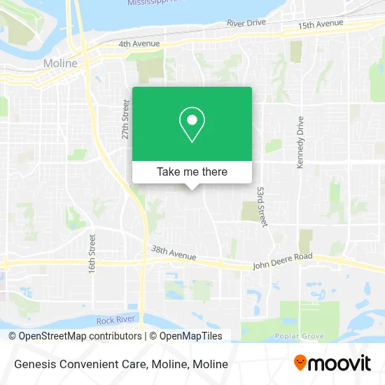 Genesis Convenient Care, Moline map