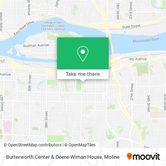 Butterworth Center & Deere-Wiman House map