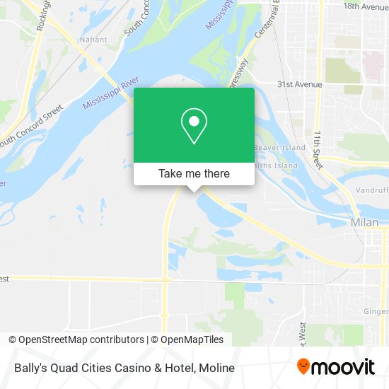 Bally's Quad Cities Casino & Hotel map