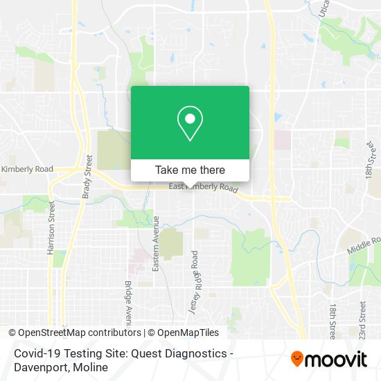 Mapa de Covid-19 Testing Site: Quest Diagnostics - Davenport