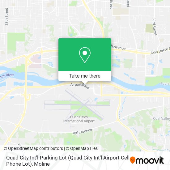 Quad City Int'l-Parking Lot (Quad City Int'l Airport Cell Phone Lot) map