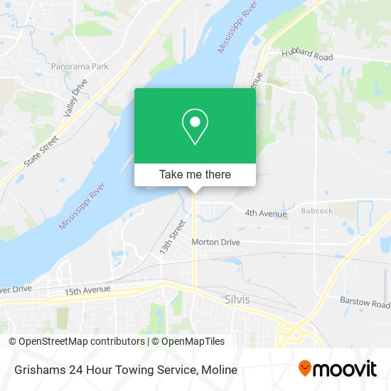 Grishams 24 Hour Towing Service map