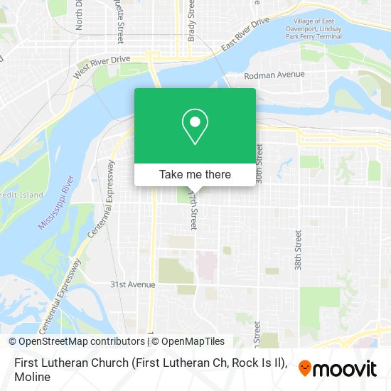 First Lutheran Church (First Lutheran Ch, Rock Is Il) map