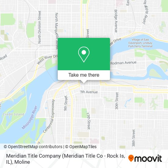 Mapa de Meridian Title Company (Meridian Title Co - Rock Is, IL)