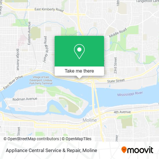 Appliance Central Service & Repair map