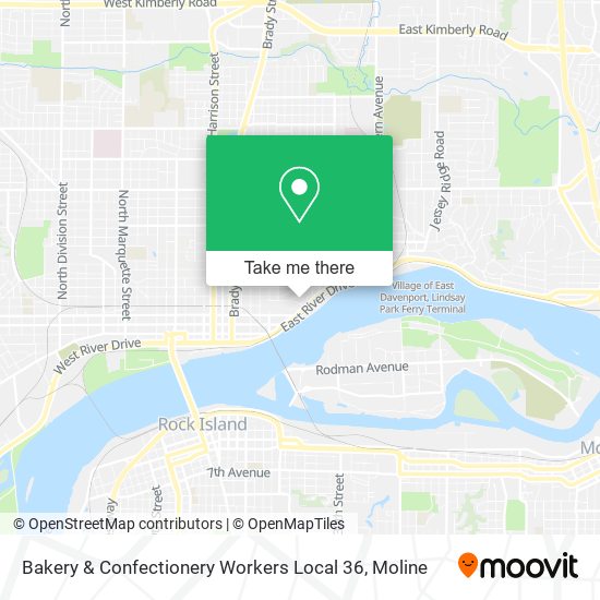 Bakery & Confectionery Workers Local 36 map