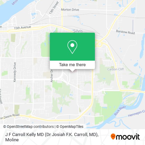 J F Carroll Kelly MD (Dr Josiah F.K. Carroll, MD) map