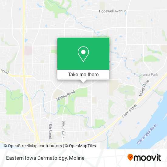 Eastern Iowa Dermatology map