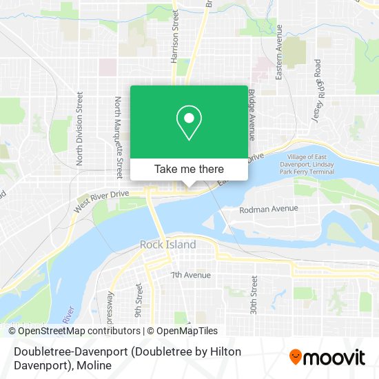 Doubletree-Davenport (Doubletree by Hilton Davenport) map