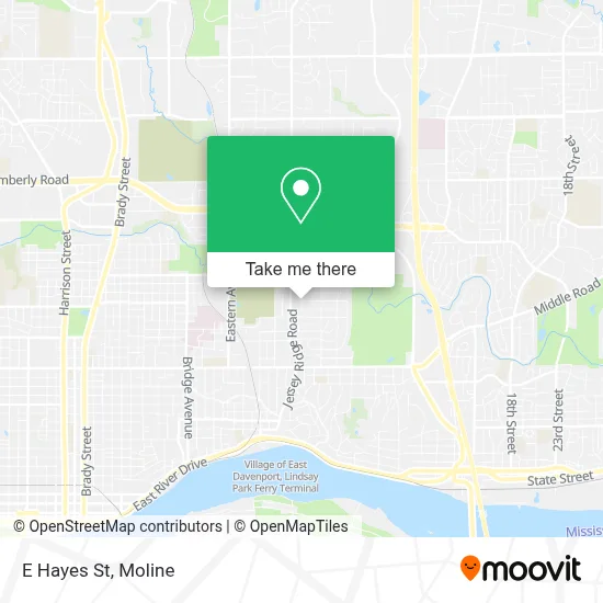 E Hayes St map