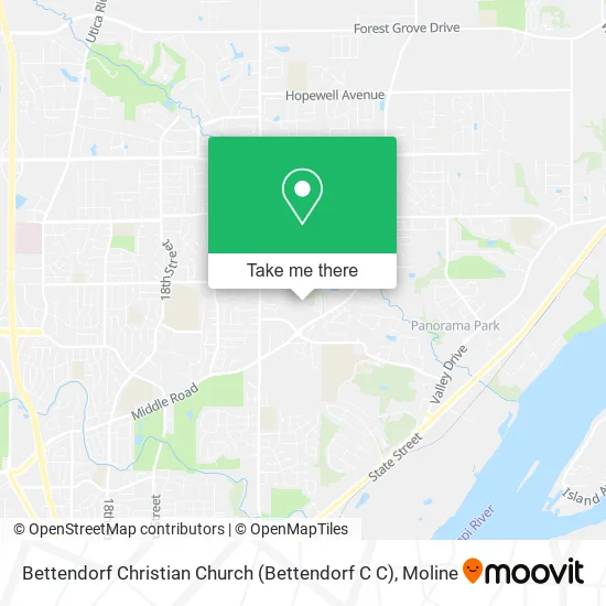 Mapa de Bettendorf Christian Church (Bettendorf C C)