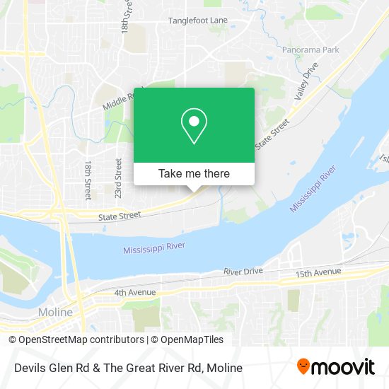 Devils Glen Rd & The Great River Rd map