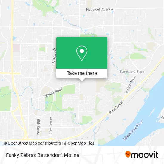 Mapa de Funky Zebras Bettendorf