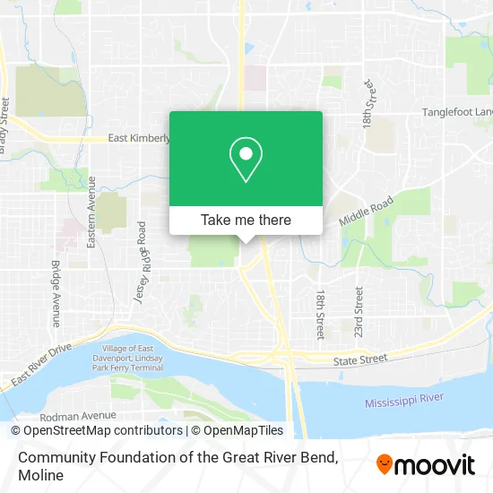 Community Foundation of the Great River Bend map