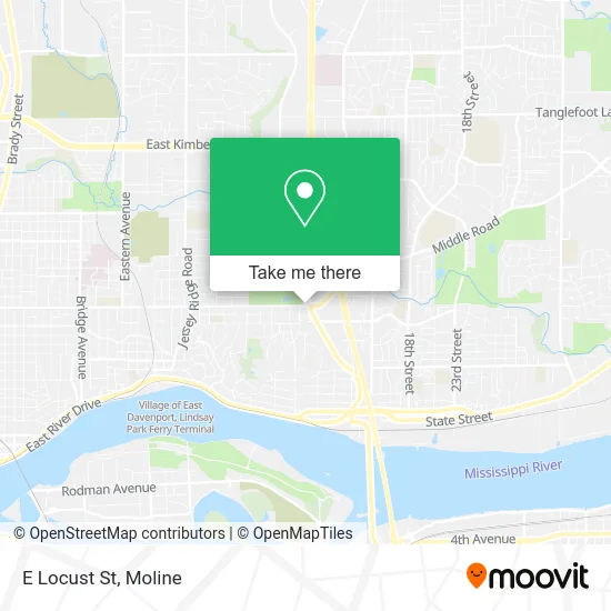 E Locust St map