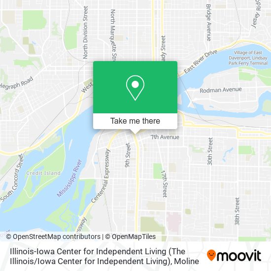 Illinois-Iowa Center for Independent Living map