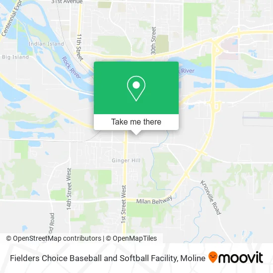 Mapa de Fielders Choice Baseball and Softball Facility