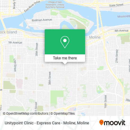 Mapa de Unitypoint Clinic - Express Care - Moline