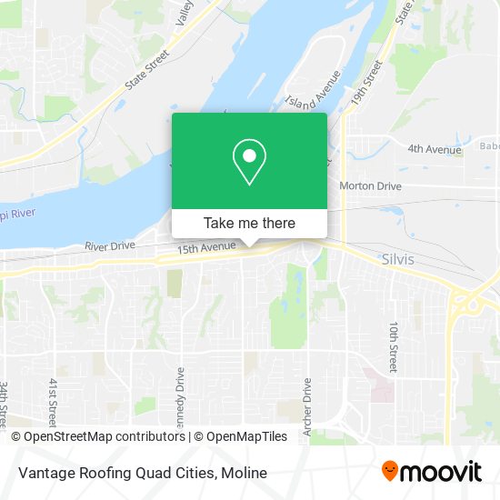 Vantage Roofing Quad Cities map