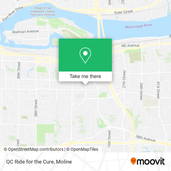 QC Ride for the Cure map