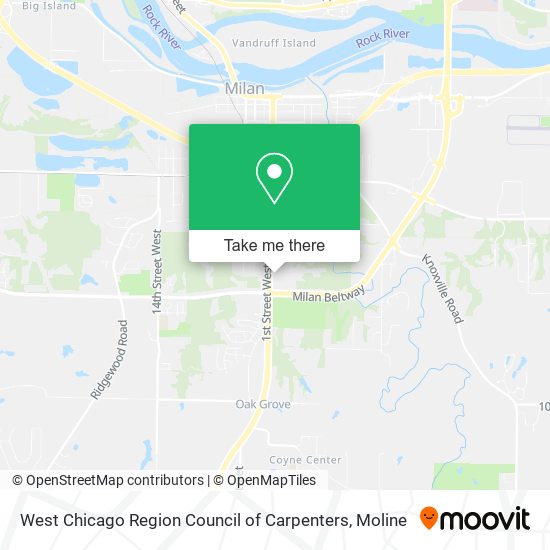 West Chicago Region Council of Carpenters map