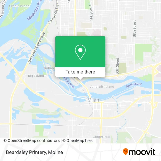 Beardsley Printery map