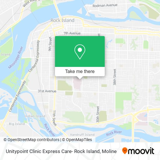 Unitypoint Clinic Express Care- Rock Island map