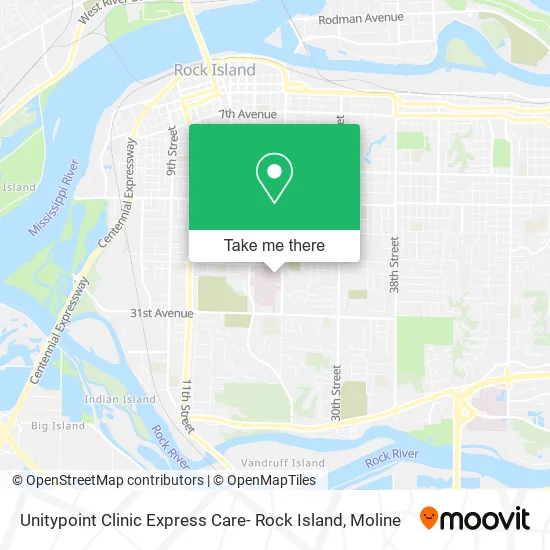 Unitypoint Clinic Express Care- Rock Island map