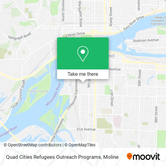 Mapa de Quad Cities Refugees Outreach Programs