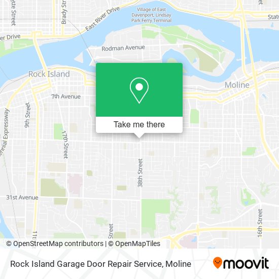Rock Island Garage Door Repair Service map