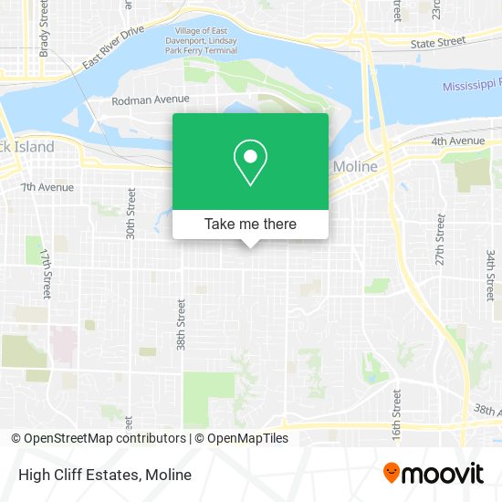 Mapa de High Cliff Estates