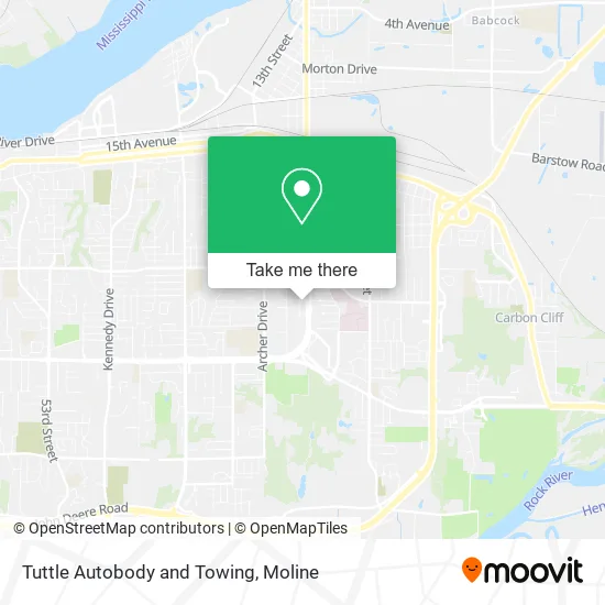 Tuttle Autobody and Towing map
