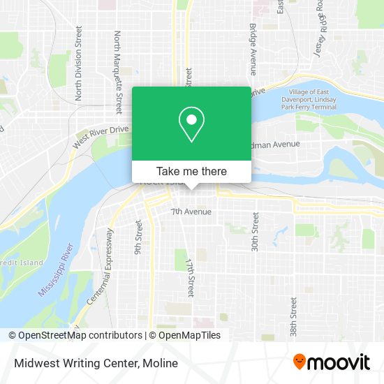 Midwest Writing Center map