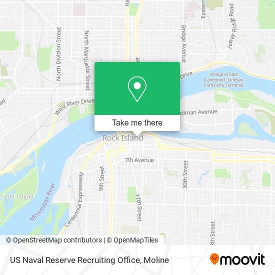 US Naval Reserve Recruiting Office map