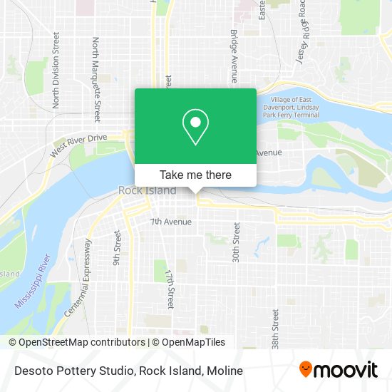 Mapa de Desoto Pottery Studio, Rock Island
