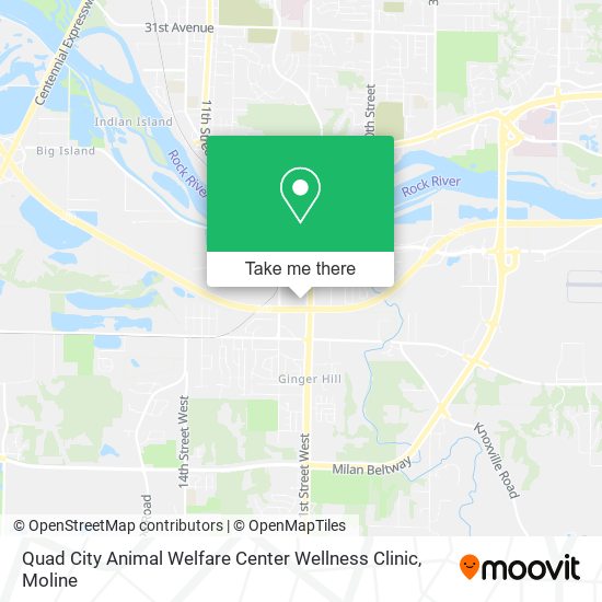 Quad City Animal Welfare Center Wellness Clinic map