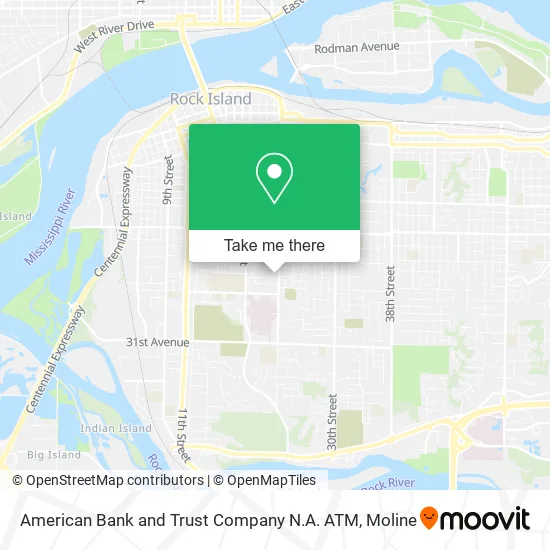 Mapa de American Bank and Trust Company N.A. ATM