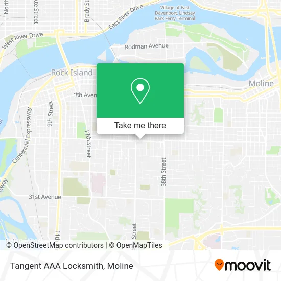 Tangent AAA Locksmith map