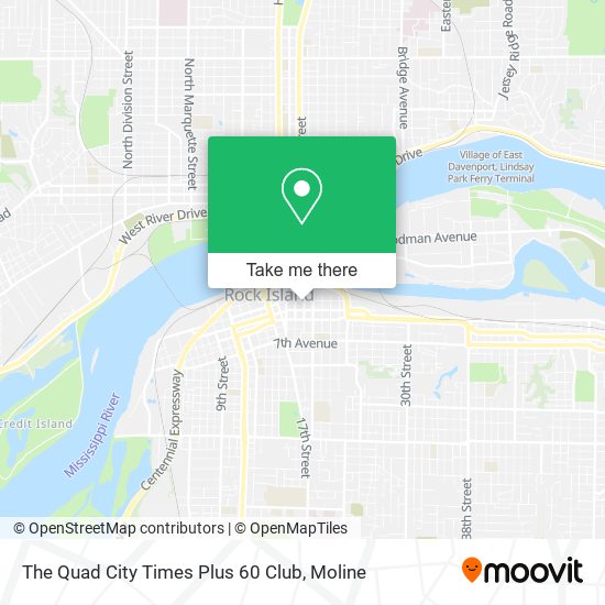 The Quad City Times Plus 60 Club map