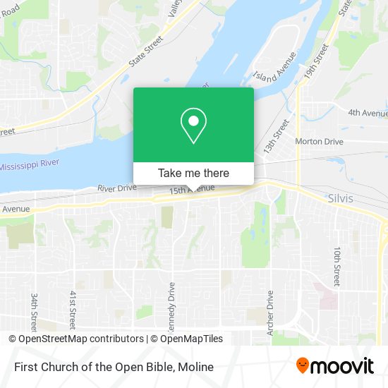 First Church of the Open Bible map
