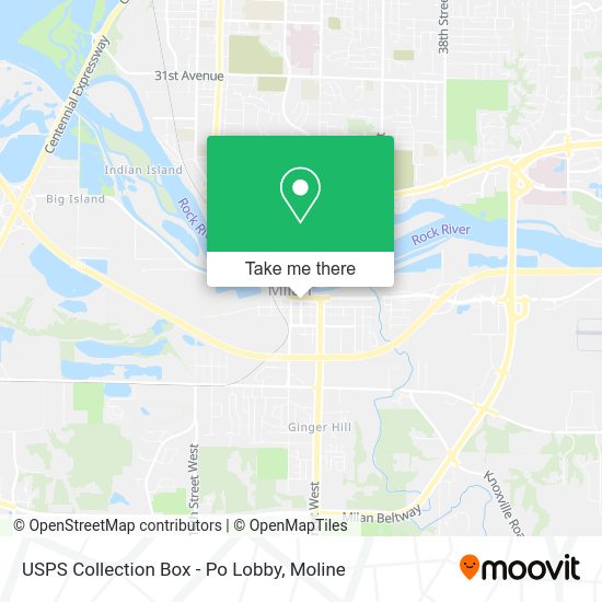 USPS Collection Box - Po Lobby map