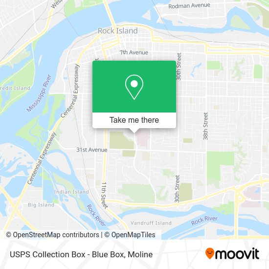 USPS Collection Box - Blue Box map